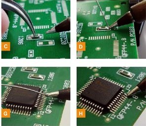 smd soldering،تصاویری از مراحل لحیم کاری قطعات SMD