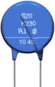 resistor,ptc,ntc,vdr-شکل یک وی دی آر آبی ،یکی از موارد استفاده وی دی آر در وردی 2 خط ولتاژ متناوب است برای محافظت