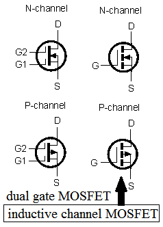 schematic of-transistor dual gate mosfet, شماتیک ترانزیستور ماسفت 2 گیت